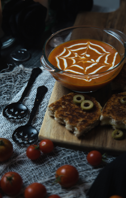 Tomato Soup with Ghostie Toasties