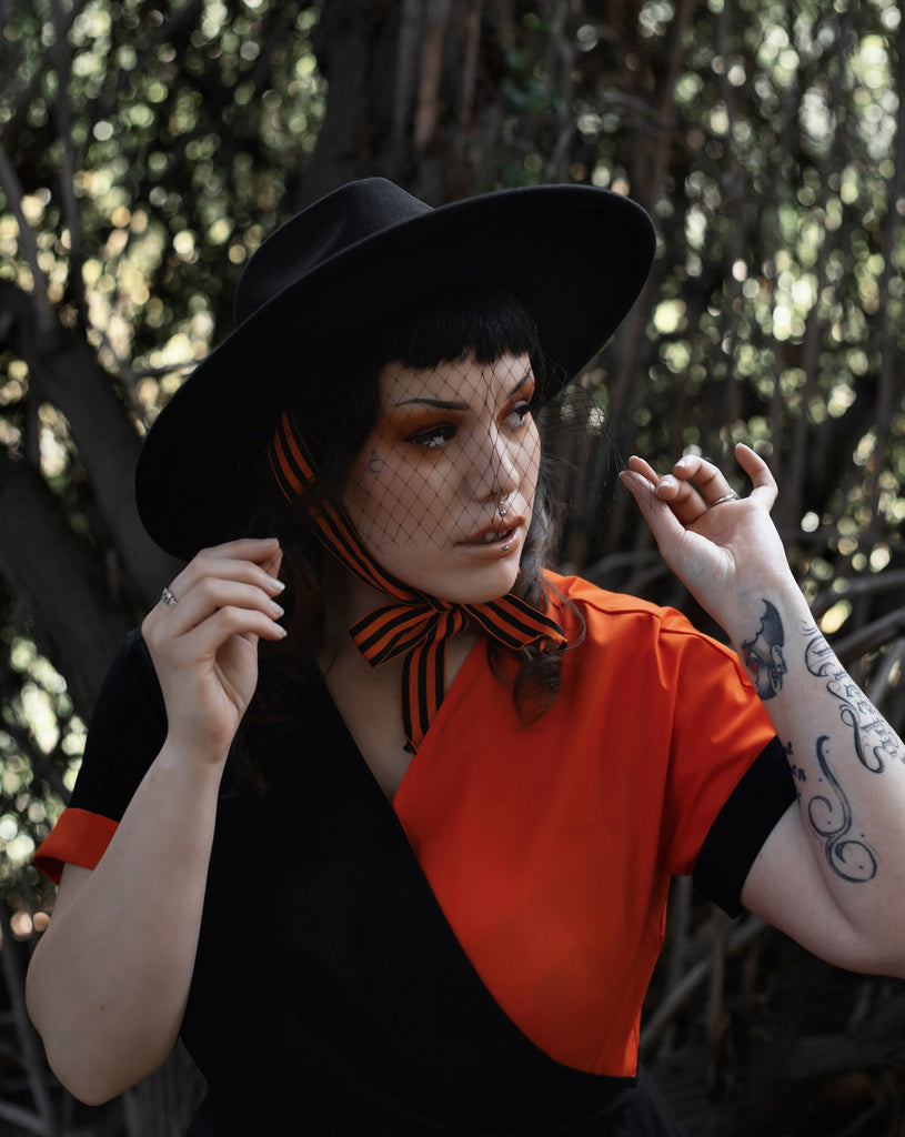 Orange Nightmare | Lively Ghosts Veiled Hat
