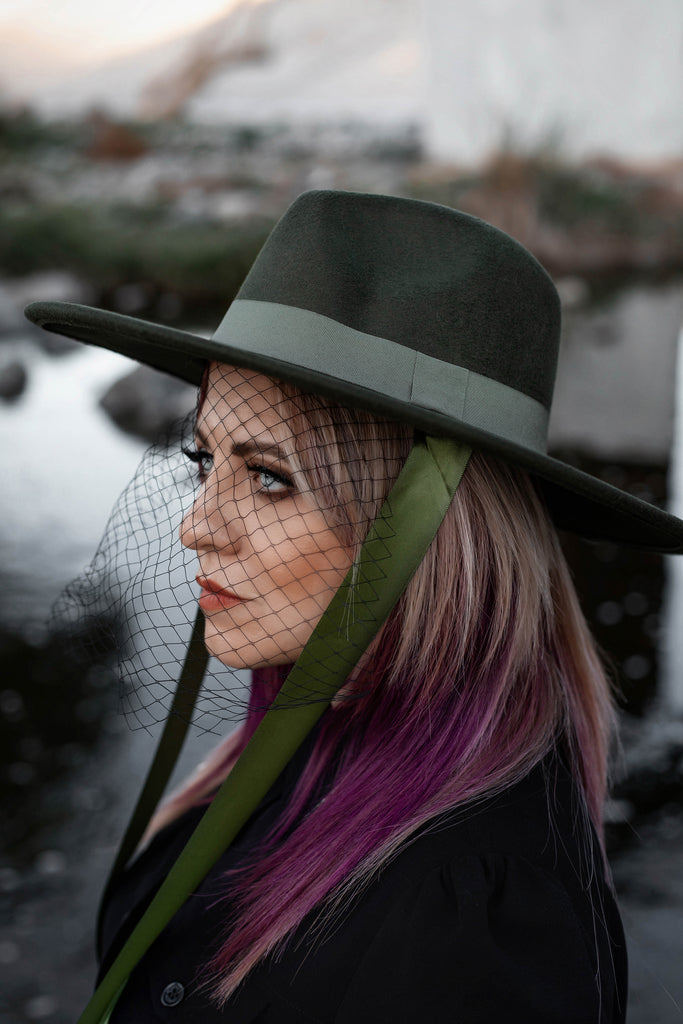 Olive | Lively Ghosts Veiled Hat