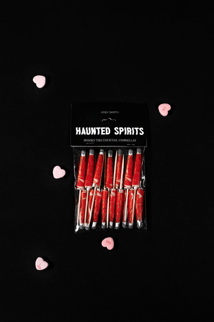 Haunted Spirits 'Valloween Red' | Spooky Cocktail Umbrellas [15 Pack]