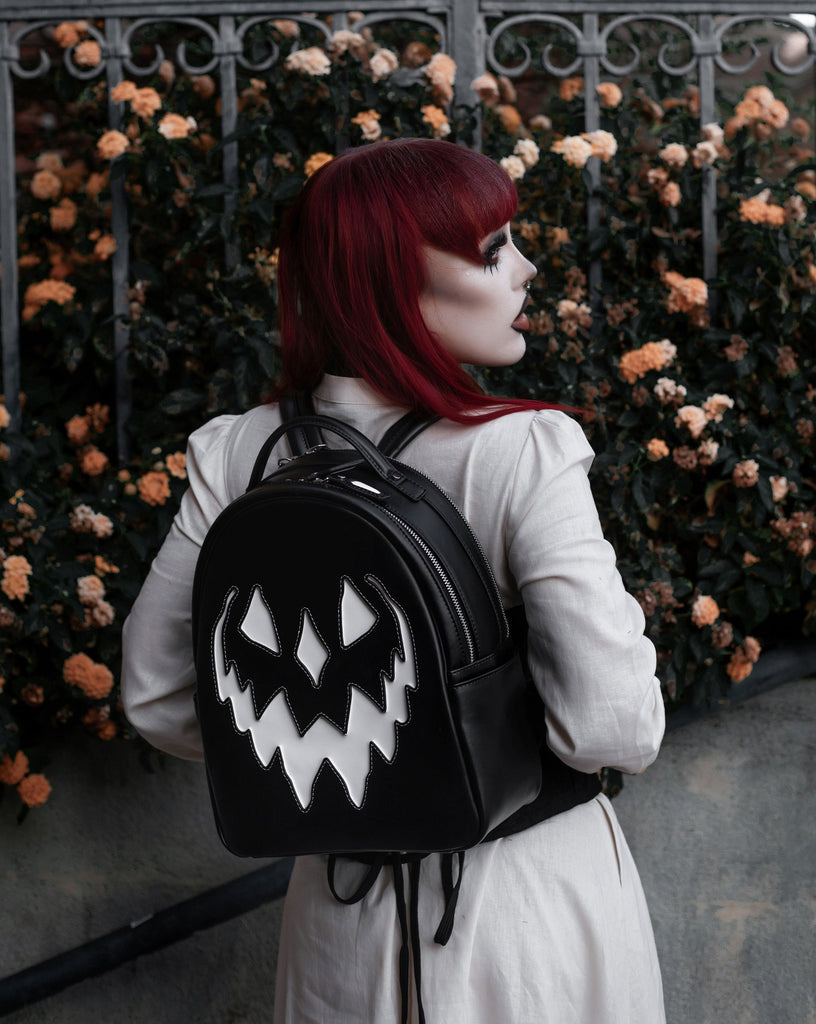 Monochrome Haunted Hallows Backpack | Lively Ghosts
