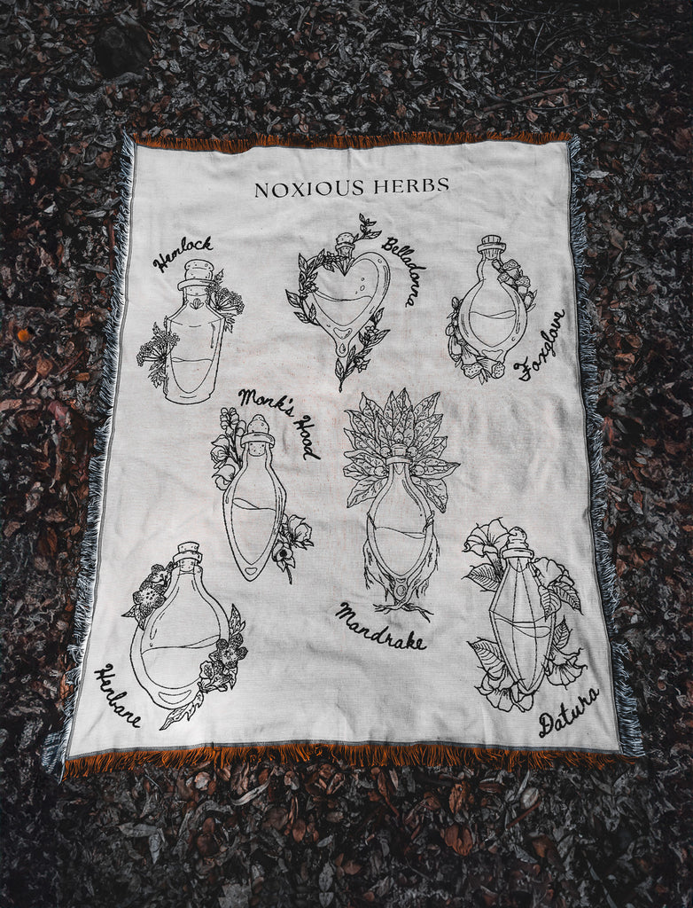 'Noxious Herbs' Woven Tapestry Blanket