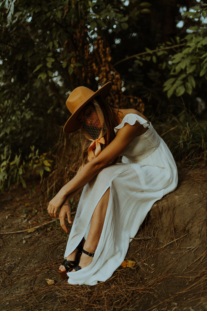 Beige | Lively Ghosts Veiled Hat