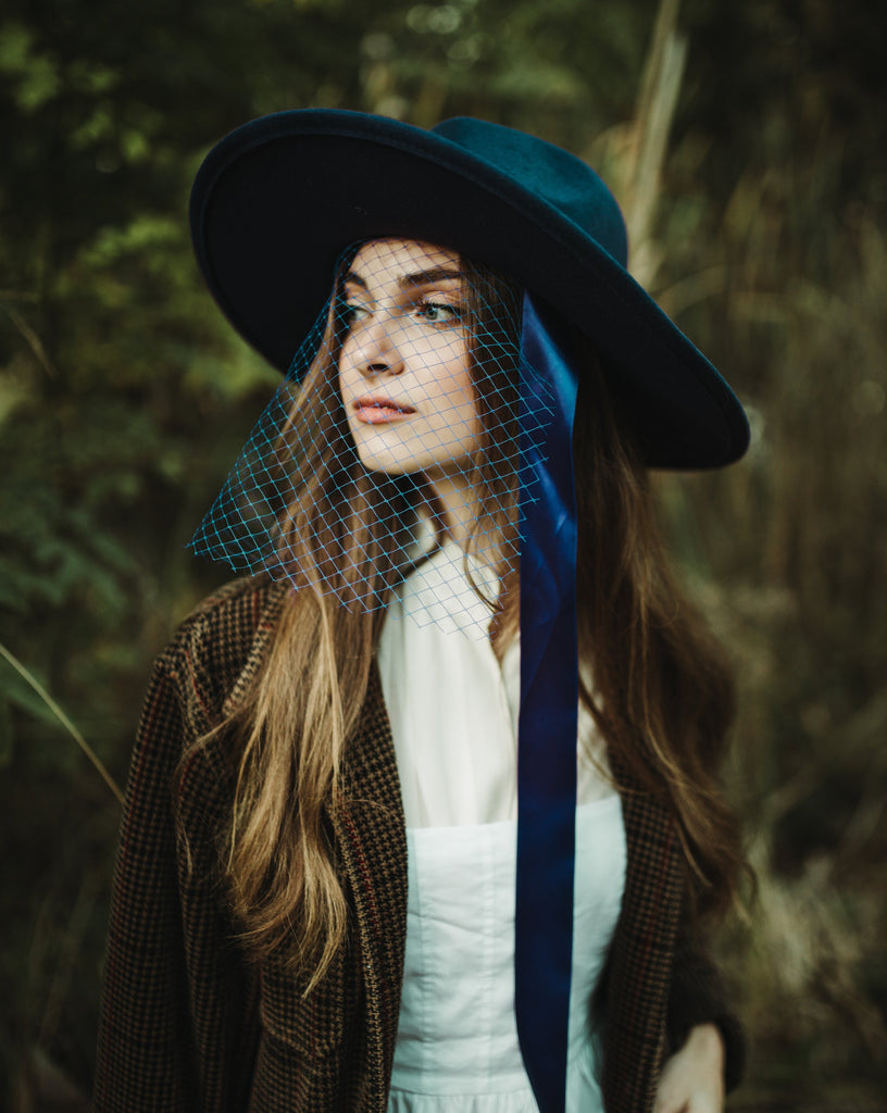 Navy Blue | Lively Ghosts Veiled Hat