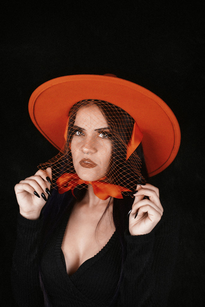 Bright Orange | Lively Ghosts Veiled Hat