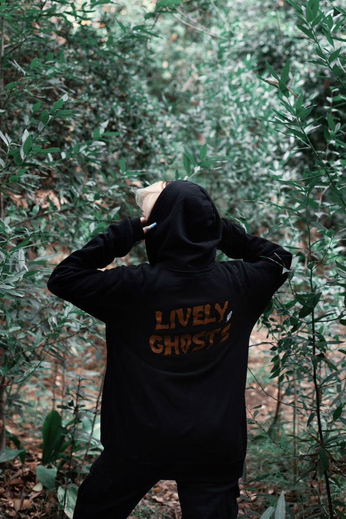 Lively Ghosts "Ghostie" Unisex Logo Zip-Up Hoodie