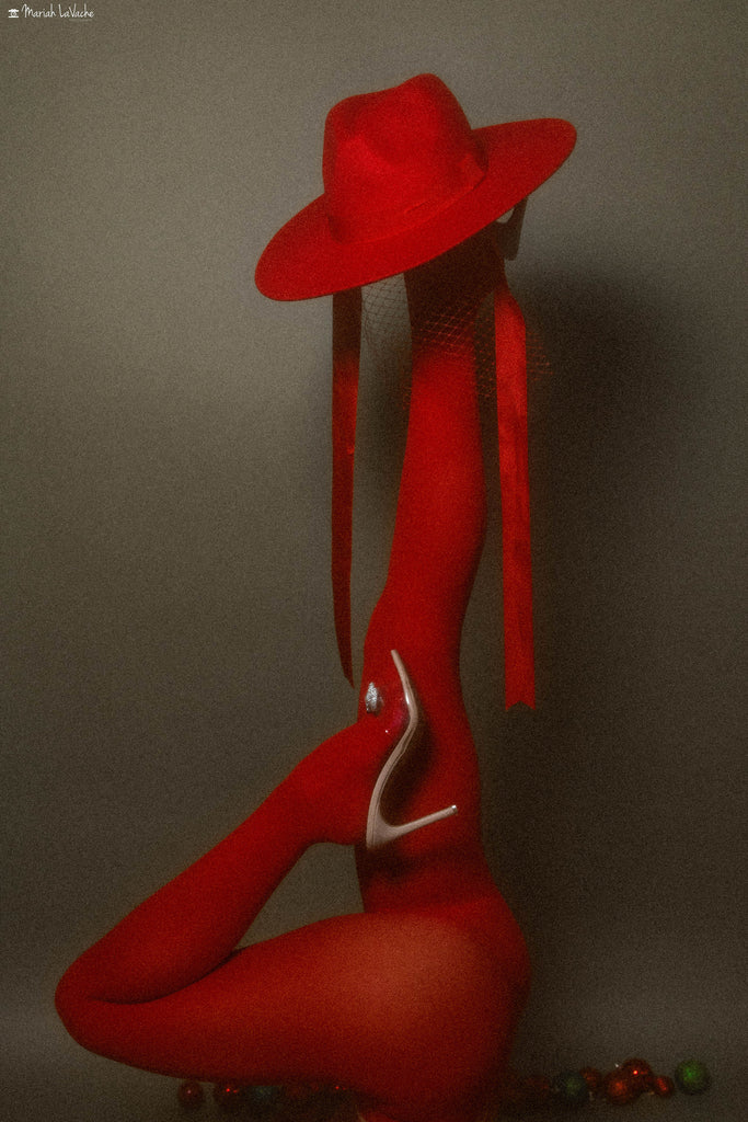 Red | Lively Ghosts Veiled Hat