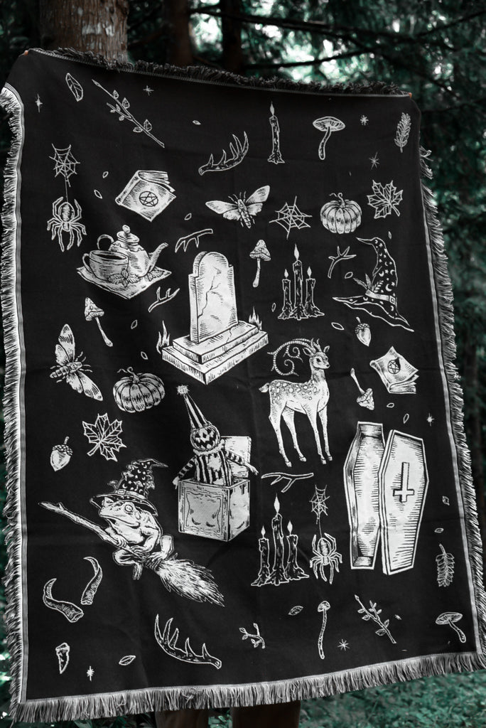 The 'Cottage Witch' Woven Tapestry Blanket