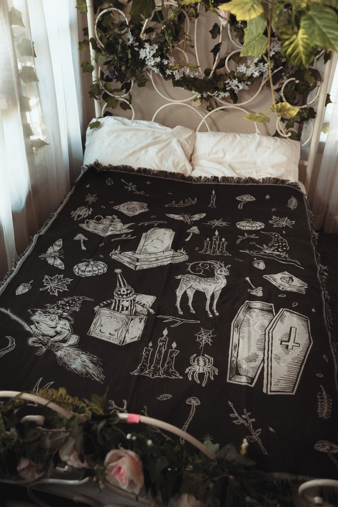 The 'Cottage Witch' Woven Tapestry Blanket