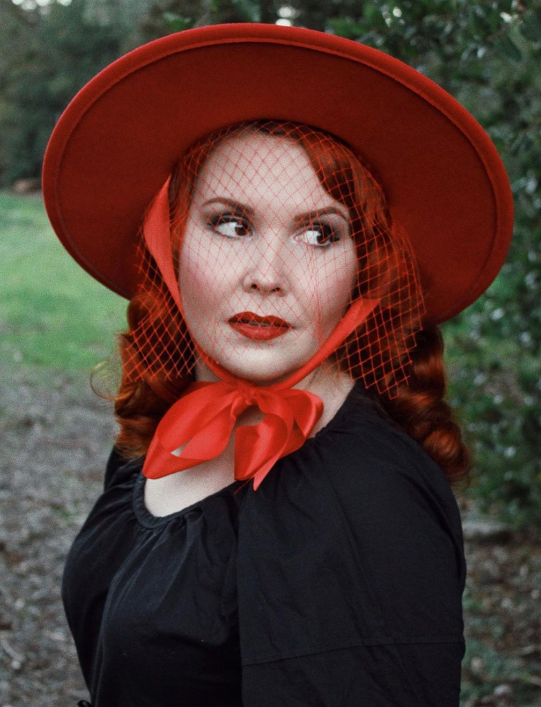 Red | Lively Ghosts Veiled Hat